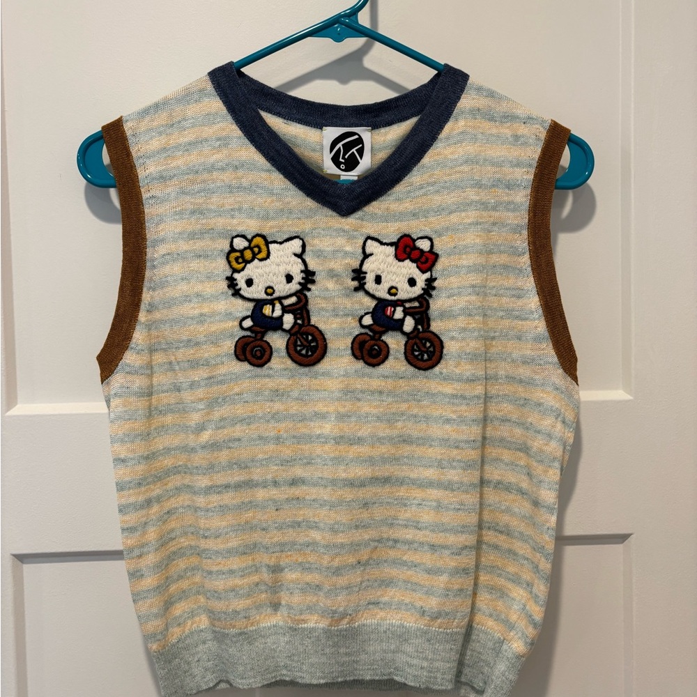NWT Hello Kitty Sanrio Striped Sleeveless Sweater